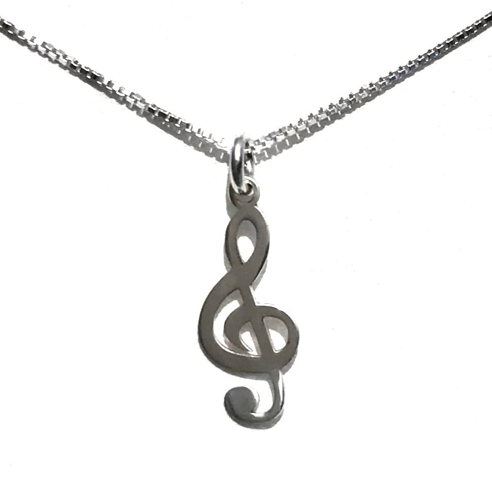 MASBARATA COLLAR CLAVE DE SOL EN PLATA DE LEY (PLATA)