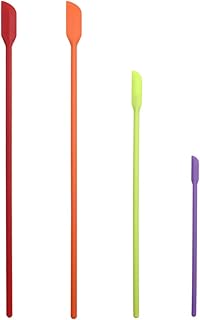 Mini Spatula Silicone Small for Makeup Spatula- Thin Jar Spatula ，for Thin Jar/Kitchen Bottles/Cosmetic Bottles 4Pack (Multicolor)