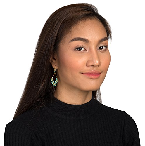 Joob Joob Boho Earrings for Women - Silver Dangly Earrings - Womens Handmade Beaded Jewelry3