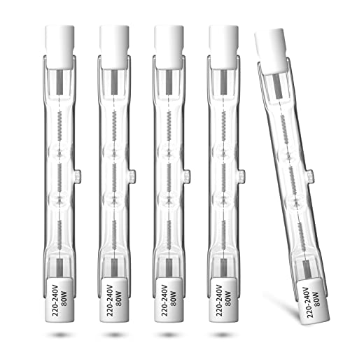 Klarlight 5x Eco Ampoule Halogene R7s 78mm 80W 230V Lampe Halogène Blanc Chaud 2800K 1390lm Dimmable Ampoule Projecteur Linéaire à Double Extrémité Type J pour...