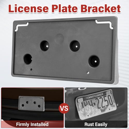 Image of License Plate Bracket Accessories for Chevrolet Chevy Suburban 2015-2020, Suburban 3500 HD 2016-2019, Tahoe 2015-2020, Front Bumper License Plate Holder Replacement Frame Black Mount