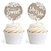 Andaz Press Burlap Lace Wedding Collection, Cupcake Topper DIY Party Favors Kit, 20-Pack