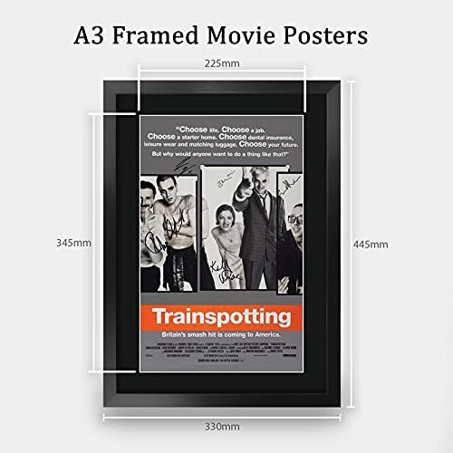 HWC Trading A3 FR Trainspotting The Cast Robert Carlyle Ewan McGregor Gifts Printed Poster Signed Autograph Picture for Movie Memorabilia Fans - A3 Framed