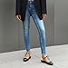 Imagen de Galindopia Unisexo Oxford Zapatos Mujer Two Tone Perforated Wingtip Brogue Retro Low Heel Cordones Saddle Zapatos Spectator Crown Suits Yellow-Grey Plus Size 40