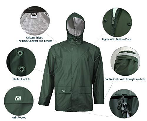 image for FWG Rain Jacket with Pants for Men Women Waterproof Foul Weather Gear 