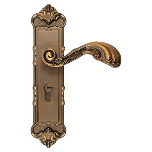 KANBCNG Juego de tiradores de puerta con 3 llaves para puertas de madera maciza de 35 a 45 mm