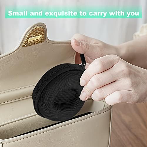 Zsanhua Travel Watch Case, Single Watch Box Portable Watch Storage with Zipper, Black Cushioned Round Watch Case Fits All Wristwatches and Smart Watches up to 50mm