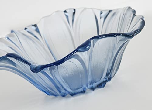 Yitongda 2-Pack 11.8-Inch, 7.5Inch Glass Fruit Bowl High-Grade Crystal Glass Colorful Fruit Candy Snack Bowl,Fruit Vegetables Basket Bowl,Art Glass Bowl Flower-Shaped,Cool Design #TOP4