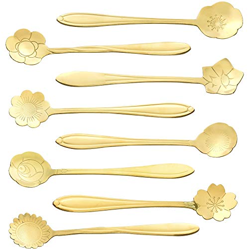LYTIVAGEN - 8 cucharas de acero inoxidable para café, té, postres, cucharas de café, té, postres, cereales, batidos de leche, 12,5 cm