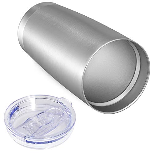 VEGOND 20oz Tumbler with Lid and Straw Stainless Steel Tumbler Cup Bulk Vacuum Insulated Double Wall Travel Coffee Mug Powder Coated Coffee Cup(Stainless 12 Pack)