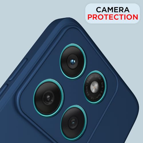 Image of Pikkme Back Cover for Motorola Moto Edge 60 5G / Motorola Moto Edge 60 Fusion 5G | Camera Protection Shockproof Soft Matte Silicone Bumper Case (Blue)