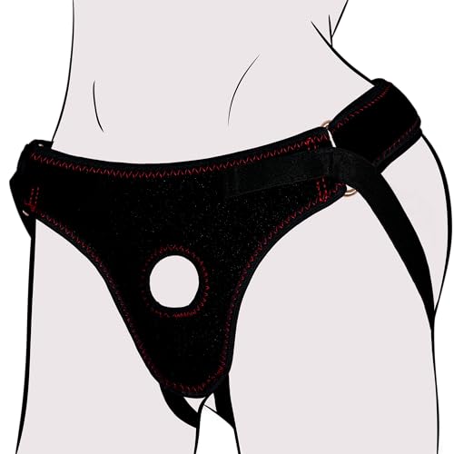 Strap On Dildo Harness Sex Toy Adjustable Waist and Thigh strapon Harness Velcro Closure Easy Stable to wear- Soft and Skin-Friendly for Almost Any Dildos Adult Black Strapless for Lesbian Play