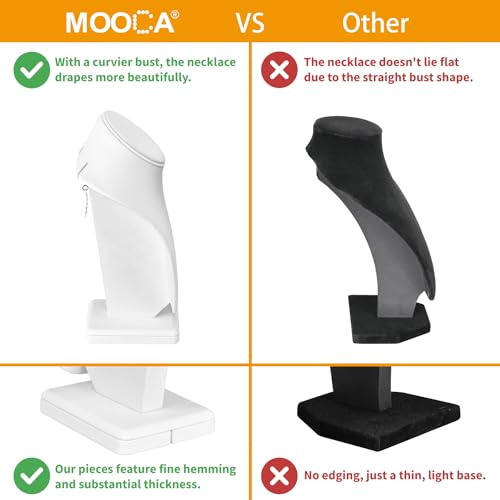 image for MOOCA 2 Pcs Deluxe Medium Necklace Chain Jewelry Display Holder, Jewel