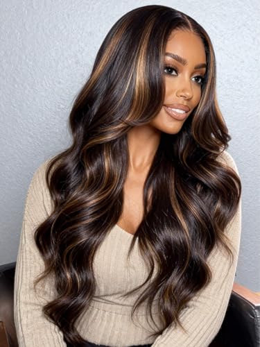 Image of Beauty Forever Pre Everything Black to Chestnut Brown Yaki Loose Wave 13x4 Lace Front Human Hair Wig Pre Plucked Pre Cut Glueless Drawstring Wig Wear and Go Wig Beginner Friendly 150% Density 22inch
