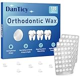 DanTicy Cera ortodontica per parentesi graffe, cera dentale, strisce dentali pretagliate a forma di ciotola, non richiede impasto, confezionata singolarmente, 120 pezzi