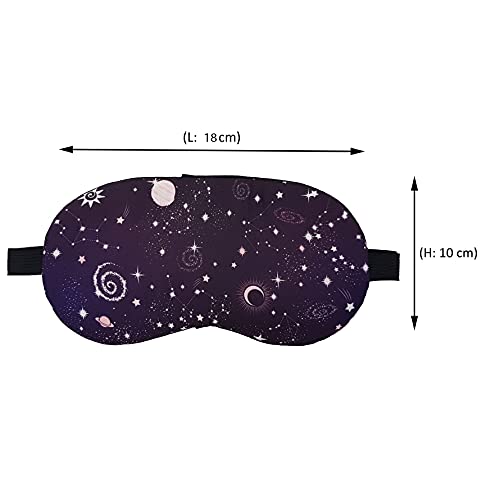 Image of Jenna Cotton Print Cute Sleeping Eye Shade Mask Cover For Insomnia, Meditation, Puffy Eyes And Dark Circles With Gel (Black)