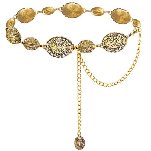 TJUSPIRIT Chaîne de taille pour femme - En métal - Réglable - Pour jeans, jupes et plus encore (style 4), 105cm, Métal