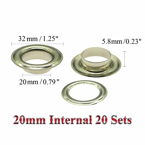 Queenbox 20 Pezzi 20 mm Occhielli passacavi con