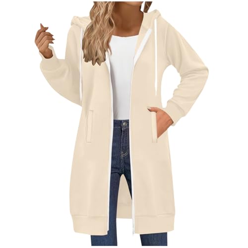 Wateresty Long Zip Up Hoodie Women Oversized Fleece Hoodies Long Tunic Jacket Casual Fall Winter Coat Clothes with Pockets3