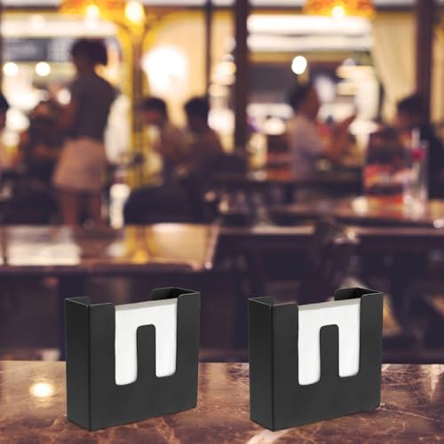 Servilletero sin rebabas negro CANIGHT de acero para evitar cortes en restaurantes 6