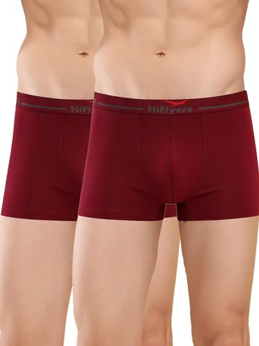 Image of HiFlyers Men's Cotton Spandex Odour-Free, Long Lasting Comfort, All Day Fresh and Confidence Dark Knight Collection Solid Trunks