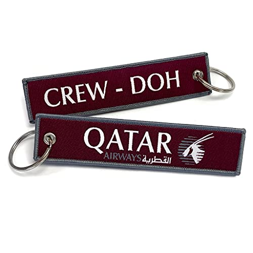 koolkrew Qatar Airways Crew DOH Porte-clés tissé Bordeaux Taille unique, bordeaux, taille unique