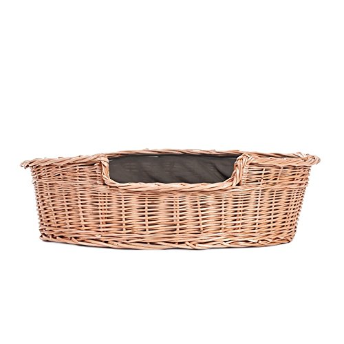 Électronique wicker24 Panier pour Chien en Osier, Panier, Panier, honiggelb, 60 x 43 x 19 cm