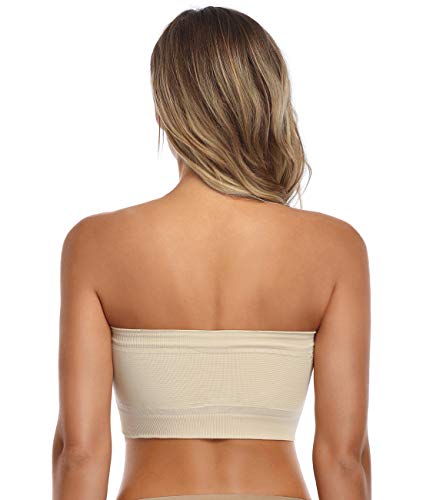 Image of Strapless Comfort Wireless Bra with Slip Silicone Bandeau Bralette Tube Top