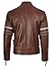 Decrum Leather Jackets Mens - Motorcycle Leather Jacket Men | [1130826] Hary Cognac White & Black Lines, XXL