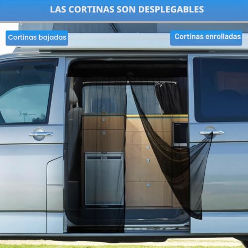 Miniatura 5 de Zwparts Mosquitera Magnética Personalizada Para Vw T6 Para Puerta Corrediza, Mosquitera Para Furgoneta Para Puerta Corrediza, Mosquitera Con Cremallera En Puerta Central