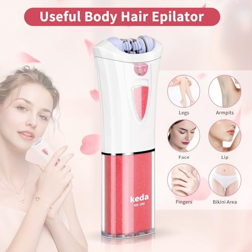 Facial Epilator For Women,Smooth Glide Facial Hair Remover With Led Light,Portable Cordless Shaver For Women For Face, Armpits, Legs, Bikini Area - 7