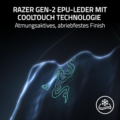 Razer Iskur V2 NewGen - Ergonomischer Gaming-Stuhl mit atmungsaktivem Gen-2 EPU-Leder mit Cooltouch Technologie - Hyperflex Lordosenstütze - breite Schulterbögen und Sitzfläche | Grün