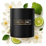 Scented Candles - Black Candle All Natural Soy Candles Strong Fragrance of Jasmine + Bergamot Candle Premium Matte Black Candles Glass Gift Boxed Home Decor Aromatherapy Candles Clean Long Luxury
