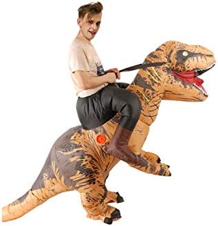 Qshine Adults T-Rex Inflatable Costume Dinosaur Blow up Halloween Outfit