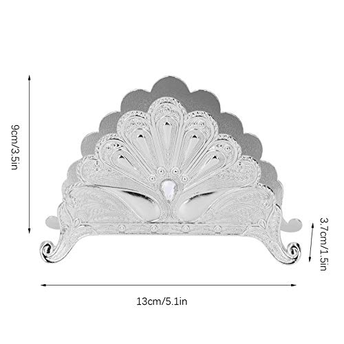 Porta-lenços de mesa, organizador de guardanapos retrô, para piqueniques, festas ao ar livre (prata)