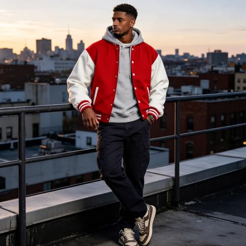 Varsity Jacket for Men Baseball Letterman Classic Fit Oversized Cardigans - image 9