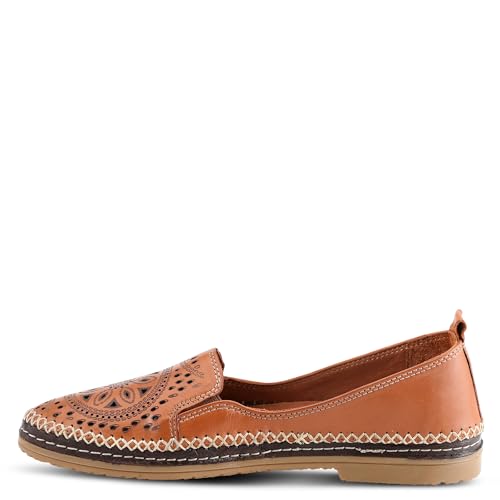 Image of Spring Step Women's Ingrid Loafers - Premium Leather Slip-On with Laser Cutout Design, Elastic Goring and Lightweight Flat Sole for Comfortable Stylish Wear