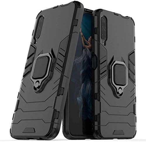 LuluMain Compatible with Huawei Y9S, Honor 9X, Honor9X Pro Case, Metal Ring Grip Kickstand Shockproof Hard Bumper (Works with Magnetic Car Mount) Dual Layer Rugged Cover (Black)