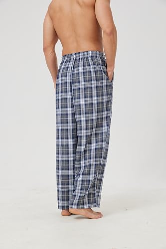 Mens PJ Pajama Pants Elastic wasit Lounge Sleep Pants 2 Pack3