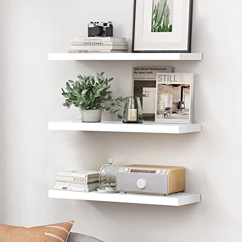 Wandmontierte Schwebende Regale Weiß,Hölzernes Wand Deko Regal,Moderne Lagerregale für Wand,Home Display Regale mit unsichtbaren Halterungen für Schlafzimmer,Badezimmer,Wohnzimmer,Küche,3 Stück Wandmontierte Schwebende Regale Weiß,Hölzernes Wand Deko Regal,Moderne Lagerregale für Wand,Home Display Regale mit unsichtbaren Halterungen für Schlafzimmer,Badezimmer,Wohnzimmer,Küche,3 Stück