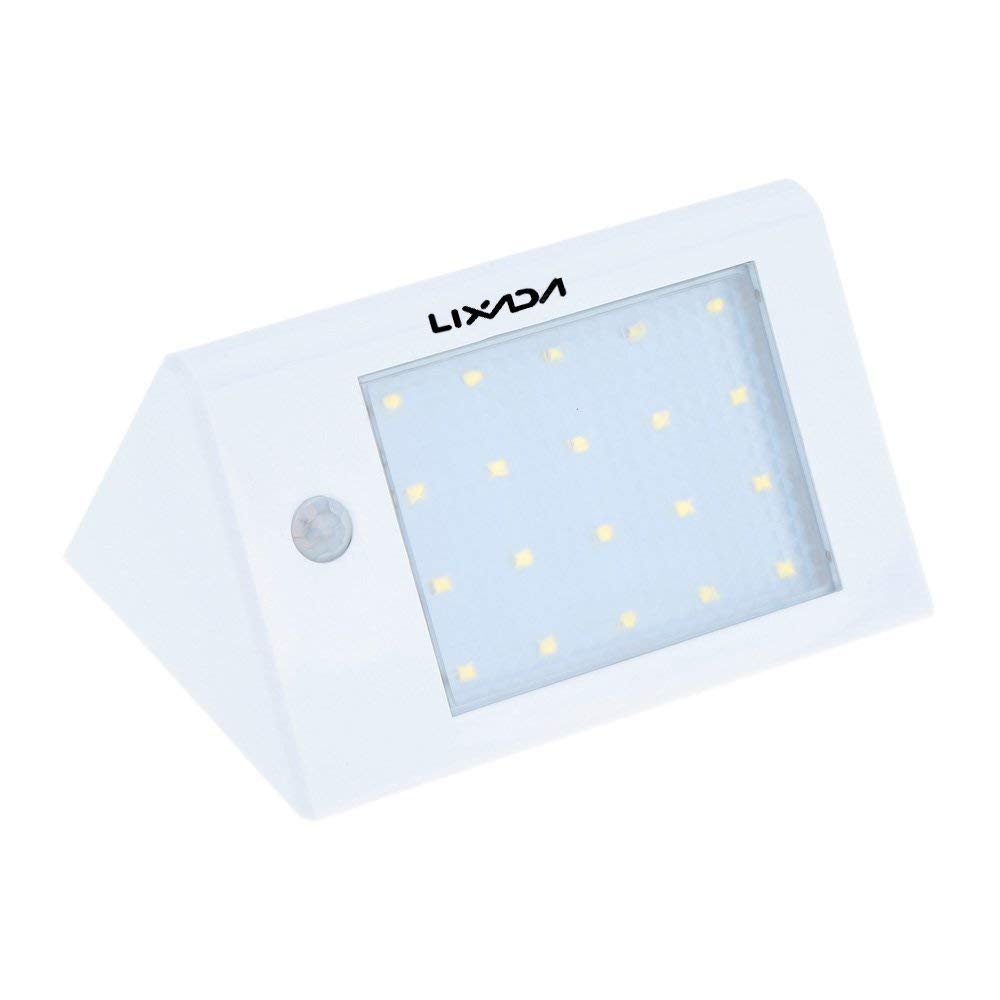 WorldCare® White, United States : Solar Power ABS PIR Human Motion Sensor Wall Durable White Outdoor Light Sensor Security Light Lamp
