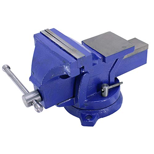 Hfs (R) 5" Heavyduty Bench Vise Anvil Forged.360 Swivel Locking Base Desktop Clamp (16Lbs), Fs Blue Design #TOP29