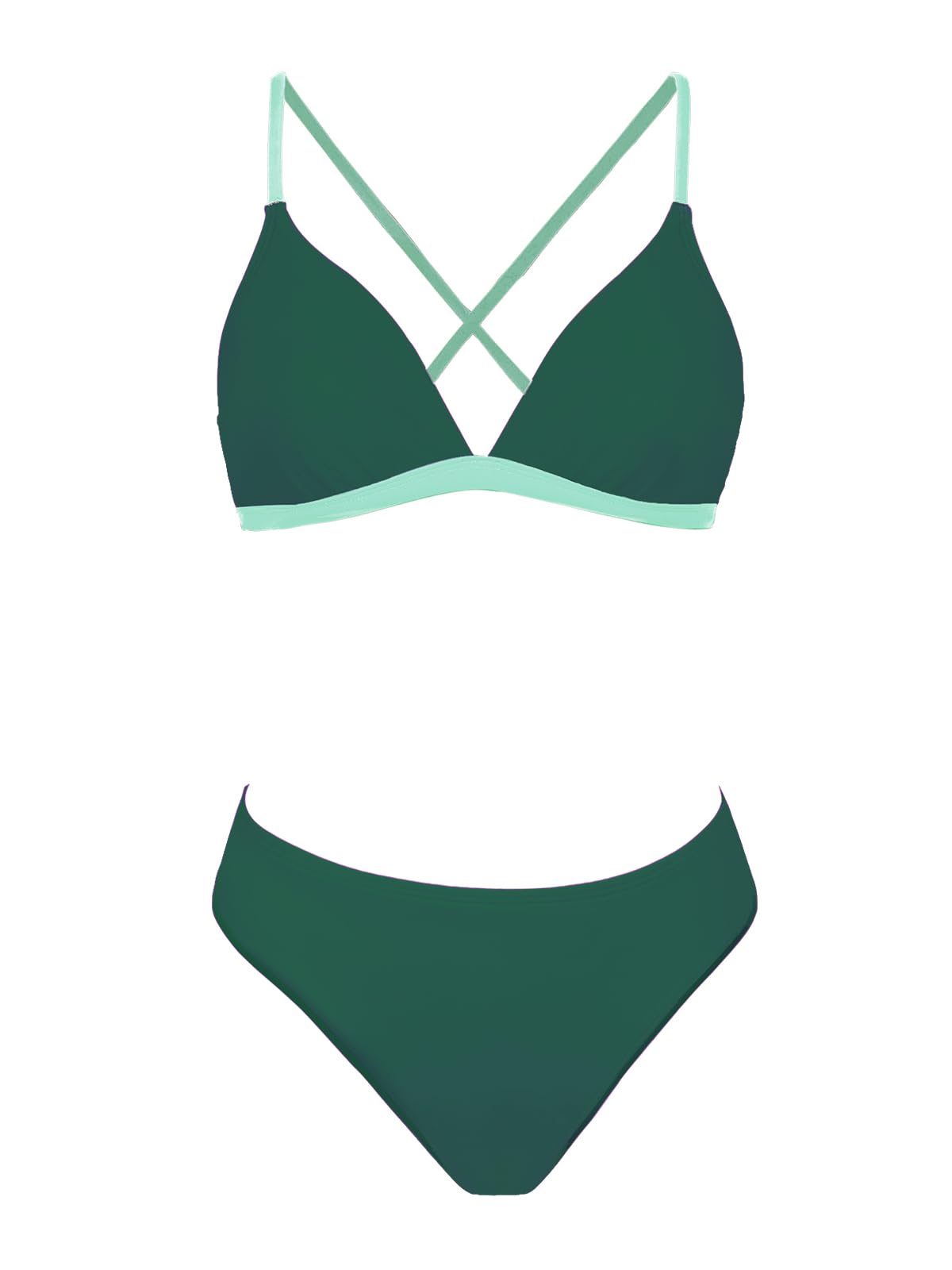 CUPSHE Conjunto de Bikini Top Triangular Tanga Traje de Baño de Dos Piezas