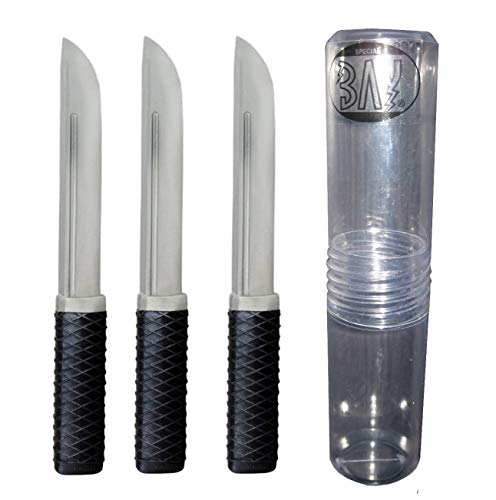 Bay Sports 3X Set Gummimesser + Dose Trainingsmesser Messer Gummi biegsam SV Gummidolch Dolch Übungsmesser Krav MAGA