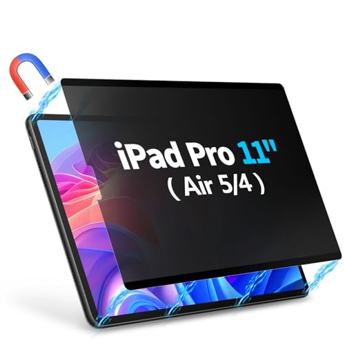 GUDTEKE Privacy Screen Protector for iPad Air 5/4 10.9-Inch (2022/2020, 5th/4th Generation) and iPad Pro 11-Inch (1st/2nd/3rd/4th Gen, 2018-2022) Anti-Spy Filter Easy Installation Bubble Free