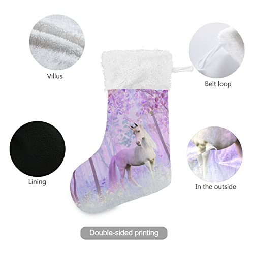 Susiyo Unicorn With Purple Trees Christmas Stocking, 1 Piece 17.7Inch Xmas Stocking For Christmas Holiday Decoration #TOP2