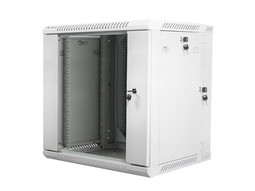 LANBERG montowany na ścianie podwójny stojak segmentowy 19 cali płaski pakiet 12 U / 600 x 600 mm szary