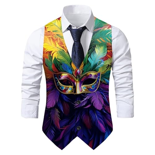 Gilet sans manches imprimé carnaval pour s'habiller à un mariage ou gala