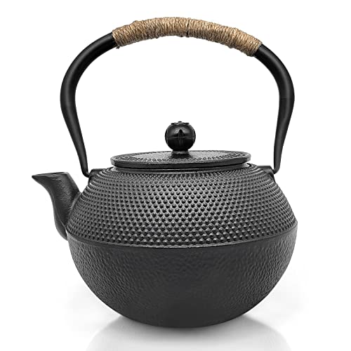 Lista de Tetera Walmart los más solicitados. 45 COWALKERS Tetera Grande de Hierro Fundido Con Infusor, Japonesa Tetsubin Para Té de Hoja Suelta y Bolsas, Negro (1200ml/41oz)