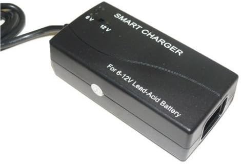Close-up of the Banshee Smart Charger unit showing 6V and 12V LED indicators